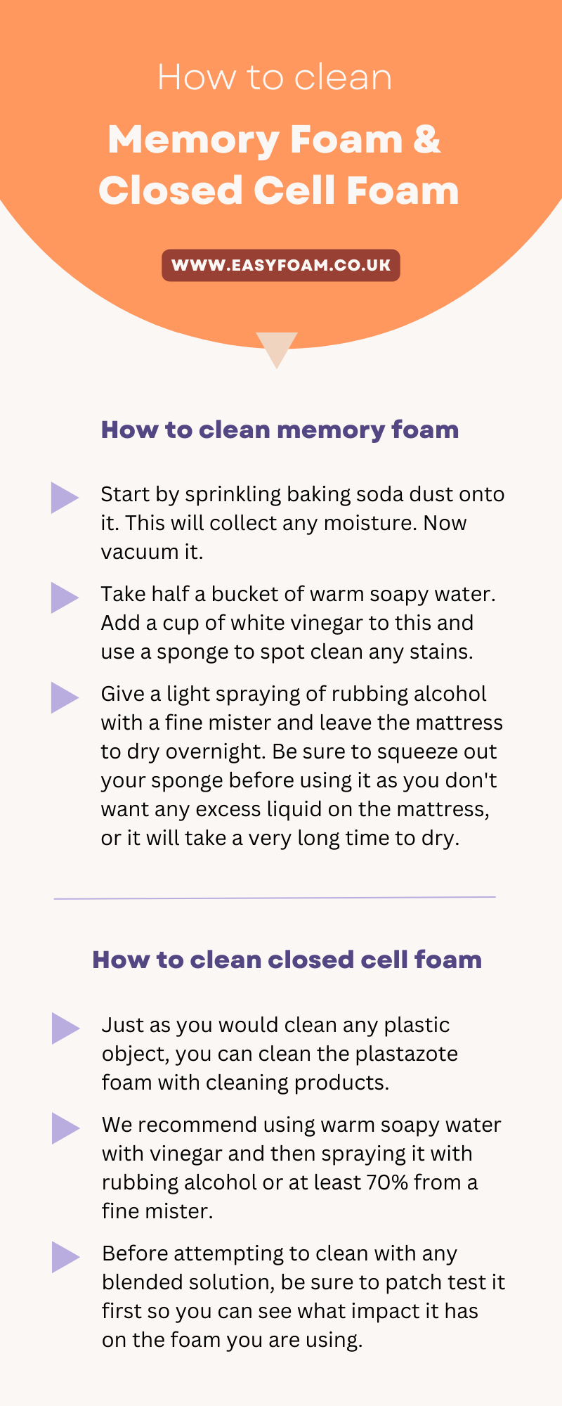 How To Clean Foam Infographic